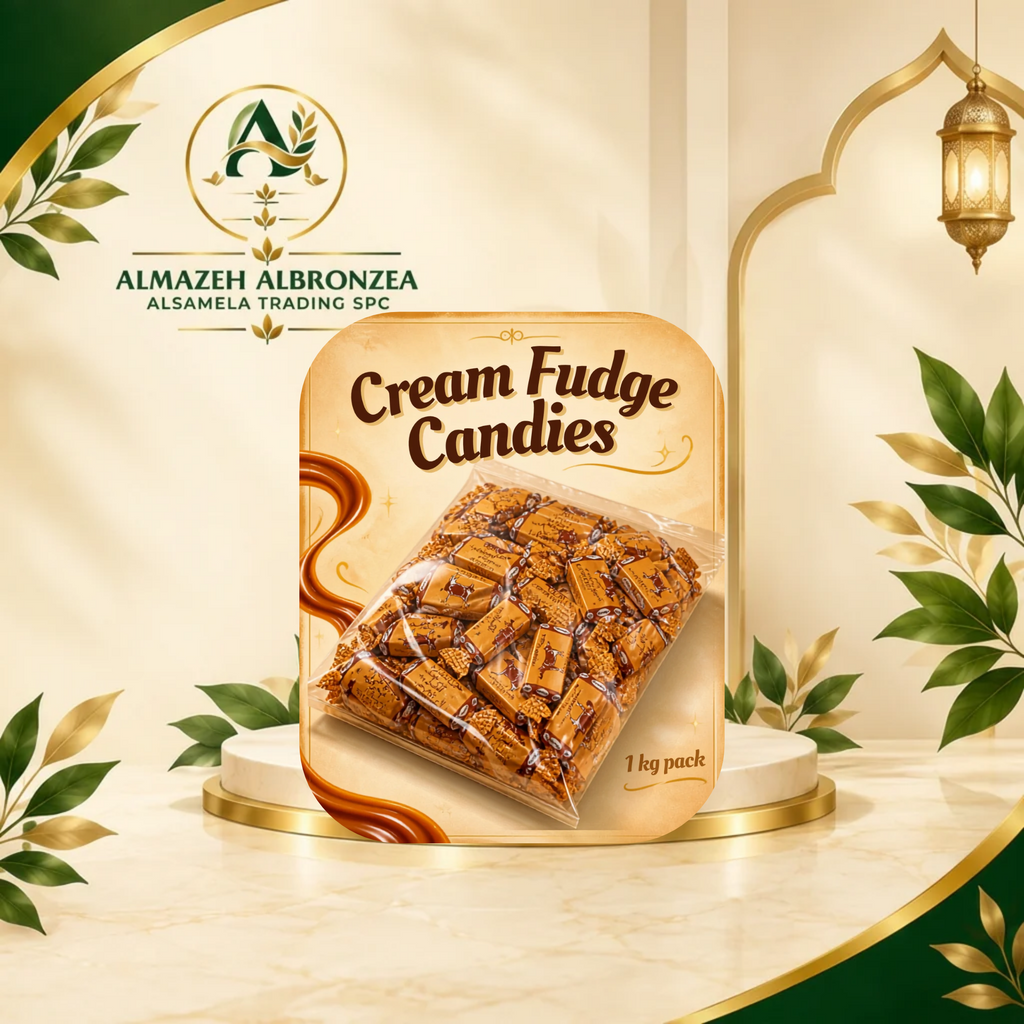 Premium Shamag Luxury Cream Fudge Toffees – Melt-in-Mouth Milk & Caramel Sweets – 1kg Bulk Pack