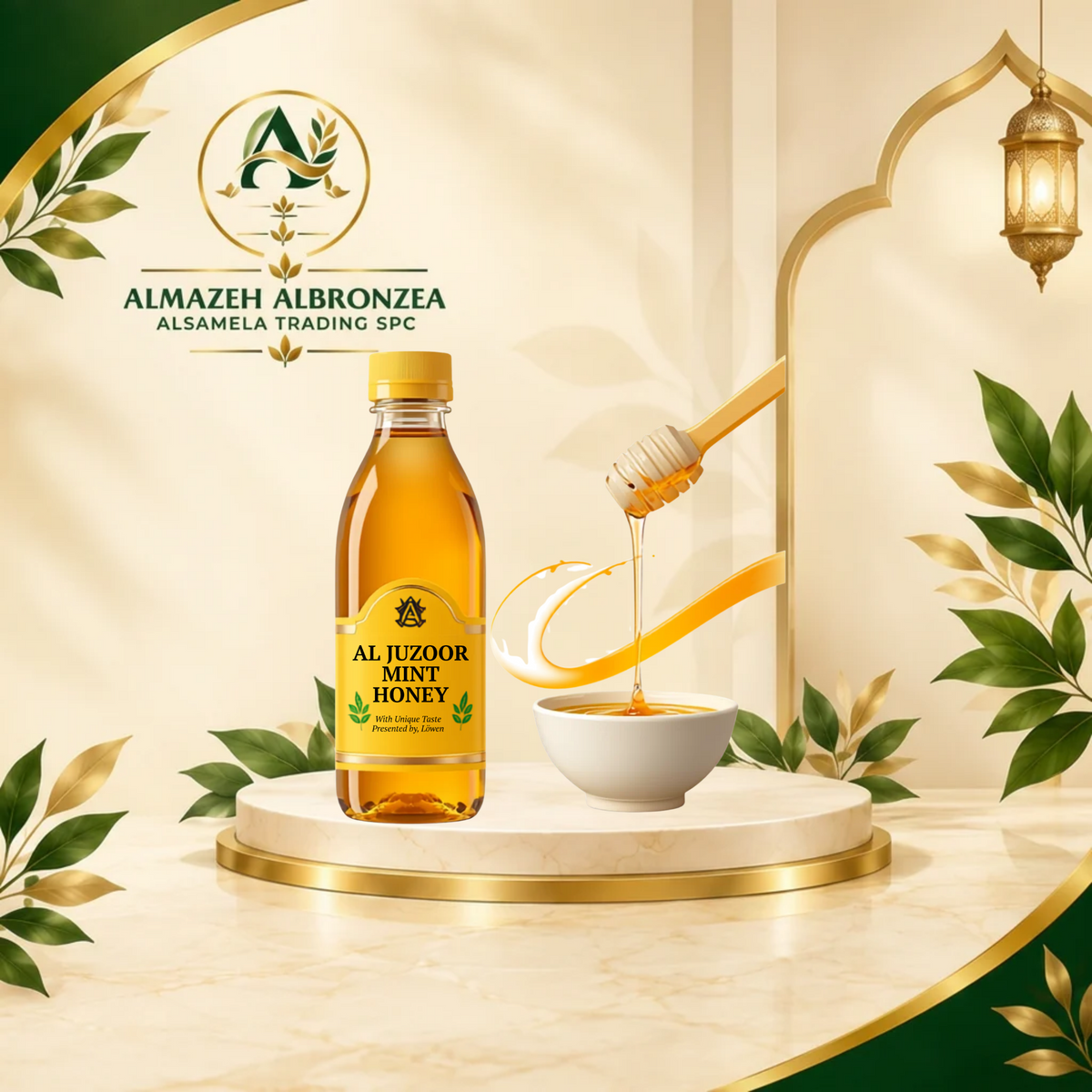 Al Juzoor Premium Mint Infused Honey (350g) – Natural Sweetener with Refreshing Mint Flavor